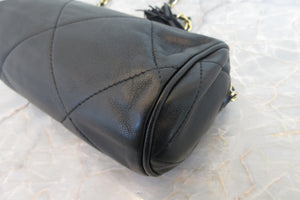 CHANEL/シャネル ココマークフリンジチェーンショルダーバッグ ラムスキン ブラック/ゴールド金具 ショルダーバッグ 700070076
