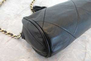 CHANEL/シャネル ココマークフリンジチェーンショルダーバッグ ラムスキン ブラック/ゴールド金具 ショルダーバッグ 700070076