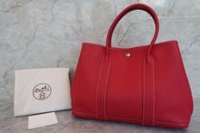 将图片加载到图库查看器，HERMES GARDEN PARTY PM Negonda leather Rouge casaque □P刻印 Tote bag 600080033
