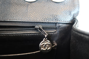 CHANEL/シャネル 中マトラッセシングルフラップチェーンショルダーバッグ キャビアスキン ブラック/シルバー金具 ショルダーバッグ 700070267