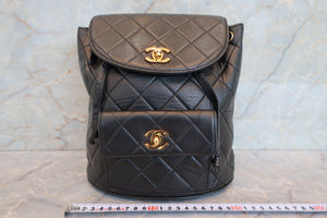 CHANEL Matelasse chain back pack Lambskin Black/Gold hadware Back pack 700100056
