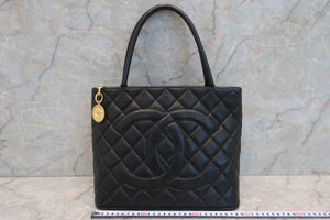 CHANEL/シャネル 復刻トート キャビアスキン ブラック/ゴールド金具 トートバッグ 600110185