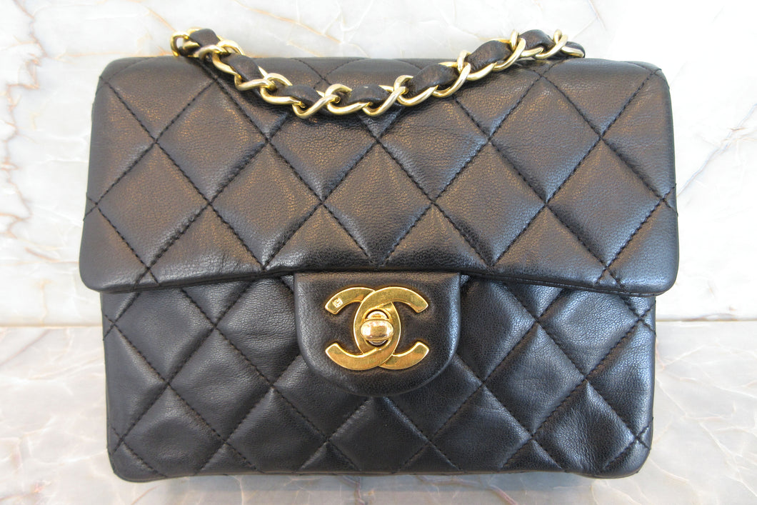 CHANEL/シャネル ミニマトラッセシングルフラップチェーンショルダーバッグ ラムスキン ブラック/ゴールド金具 ショルダーバッグ 700070066
