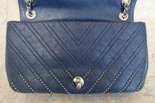 Load image into Gallery viewer, CHANEL Studs V-Stitch chain shoulder bag Calf skin Blue /Silver hadware Shoulder bag 500090254
