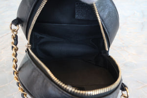 CHANEL Matelasse round chain shoulder bag Lambskin Black/Gold hadware Shoulder bag 700060266