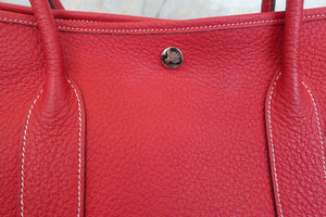 HERMES GARDEN PARTY PM Negonda leather Rouge casaque □P刻印 Tote bag 600080033