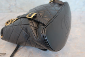 CHANEL Matelasse chain back pack Lambskin Black/Gold hadware Back pack 700100056