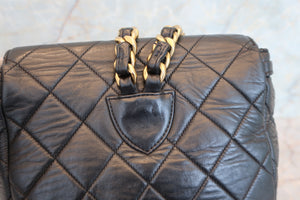 CHANEL Matelasse chain back pack Lambskin Black/Gold hadware Back pack 700100056