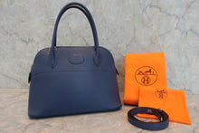 Load image into Gallery viewer, HERMES／BOLIDE 27 Chevre myzore goatskim Blue brighton □J Engraving Shoulder bag 800060148
