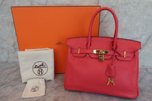 将图片加载到图库查看器，HERMES BIRKIN 30 Clemence leather Bougainvillier □O刻印 Hand bag 600080021
