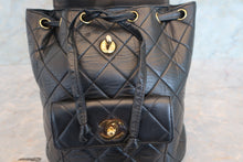 Load image into Gallery viewer, CHANEL Matelasse chain back pack Lambskin Black/Gold hadware Back pack 700100056
