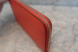 HERMES Azapp Long Silkin Epsom leather/Silk Rose jaipur T刻印 Wallet 500110136