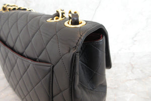 CHANEL/シャネル 中マトラッセシングルフラップチェーンショルダーバッグ ラムスキン ブラック/ゴールド金具 ショルダーバッグ 700080019