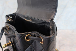 CHANEL Matelasse chain back pack Lambskin Black/Gold hadware Back pack 700100056