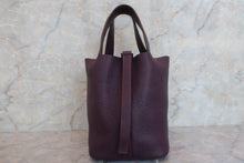 将图片加载到图库查看器，HERMES PICOTIN PM Clemence leather Raisin □E刻印 Hand bag 600090116
