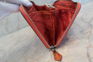 HERMES Azapp Long Silkin Epsom leather/Silk Rose jaipur T刻印 Wallet 500110136