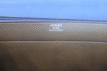 将图片加载到图库查看器，HERMES SAC A DEPECHE 38 Clemence leather Etoupe gray/Blue electric □F刻印 Hand bag 500070049
