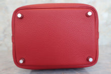 Load image into Gallery viewer, HERMES PICOTIN LOCK PM Clemence leather Rouge garance □Q Engraving Hand bag 600090109
