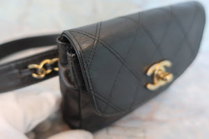 CHANEL/香奈儿 Vicolore 腰包 羊皮 Black/Gold hadware(黑色/金色金属) 腰包 600080020