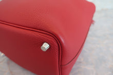 Load image into Gallery viewer, HERMES PICOTIN LOCK PM Clemence leather Rouge garance □Q Engraving Hand bag 600090109
