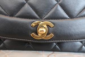 CHANEL/香奈儿 戴妃 CF 链条包 羊皮 Black/Gold hadware(黑色/金色金属) 肩背包 700060205