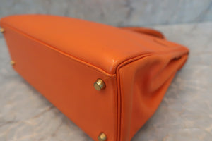 HERMES KELLY 32 Gulliver leather Orange 〇X刻印 Shoulder bag 500070136
