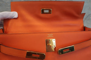 HERMES KELLY 32 Gulliver leather Orange 〇X刻印 Shoulder bag 500070136