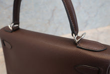 将图片加载到图库查看器，HERMES KELLY 28 Epsom leather Chocolat □H刻印 Shoulder bag 600100086
