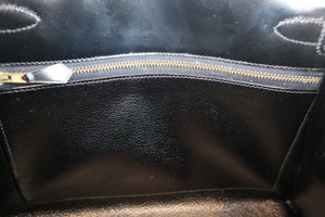 HERMES／エルメス ケリー28 ボックスカーフ ブラック 〇R刻印 ショルダーバッグ 700090002