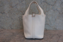 Load image into Gallery viewer, HERMES PICOTIN LOCK PM Clemence leather □J Engraving White Hand bag 800060079
