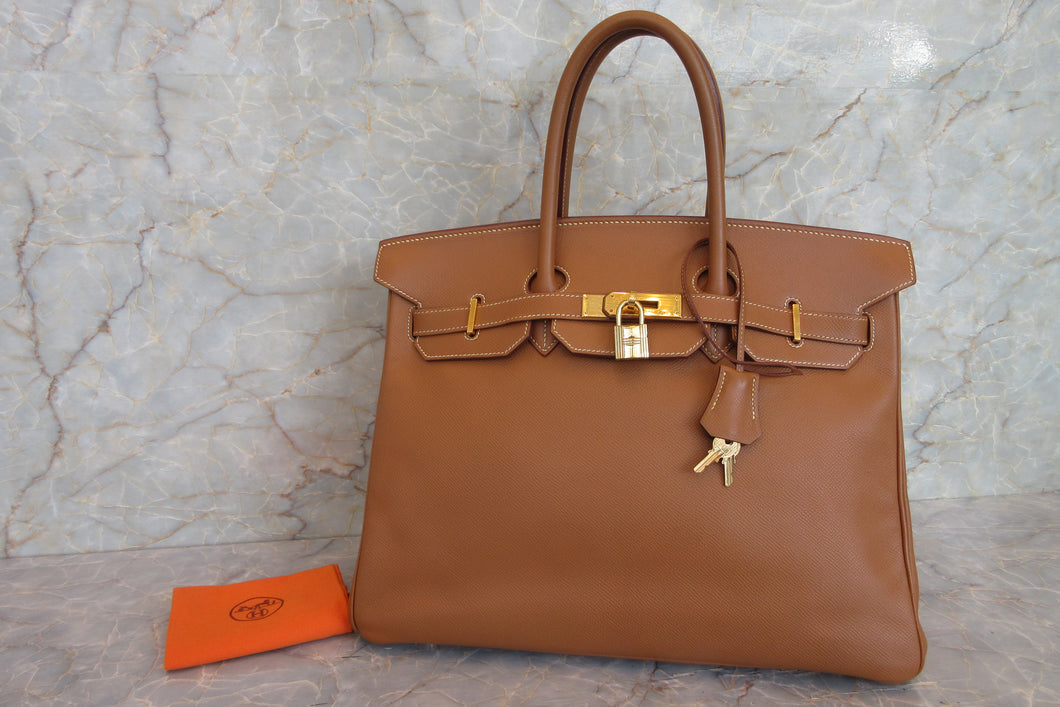 HERMES／エルメス バーキン35 クシュベル ゴールド □C刻印 ハンドバッグ 700080015