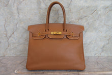画像をギャラリービューアに読み込む, HERMES／エルメス バーキン35 クシュベル ゴールド □C刻印 ハンドバッグ 700080015

