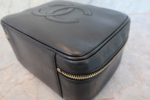 CHANEL/香奈儿 经典双C 2WAY 化妆包 荔枝皮 Black/Gold hadware(黑色/金色金属) 化妆包 600080008