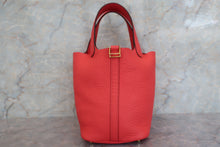 将图片加载到图库查看器，HERMES PICOTIN LOCK PM Clemence leather Rouge pivoine D刻印 Hand bag 600090107
