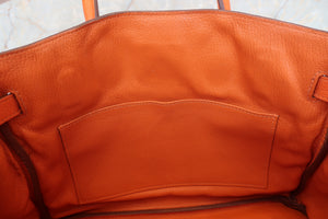 HERMES／エルメス バーキン30 トリヨンクレマンス オレンジ □M刻印 ハンドバッグ 700070276