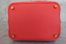 将图片加载到图库查看器，HERMES PICOTIN LOCK PM Clemence leather Rouge pivoine D刻印 Hand bag 600090107
