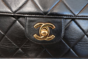 CHANEL/シャネル マトラッセチェーンショルダーバッグ ラムスキン ブラック/ゴールド金具 ショルダーバッグ 600110098