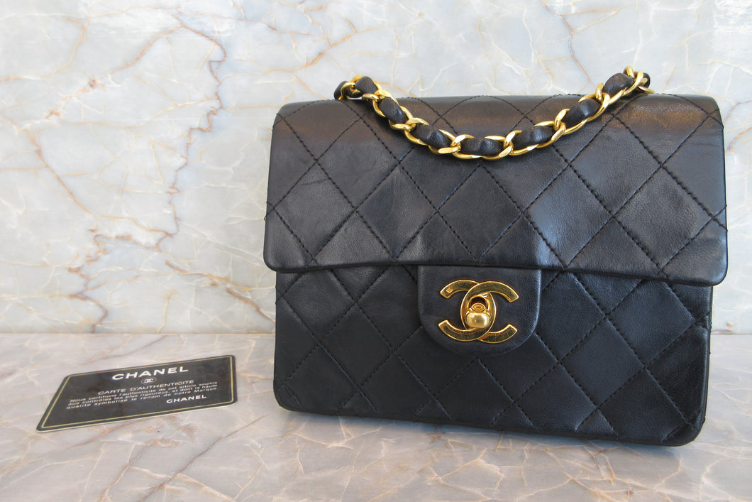 CHANEL/シャネル ミニマトラッセシングルフラップチェーンショルダーバッグ ラムスキン ブラック/ゴールド金具 ショルダーバッグ 700070072