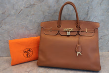 将图片加载到图库查看器，HERMES BIRKIN 40 Graine Couchevel leather Gold □A刻印 Hand bag 600100043
