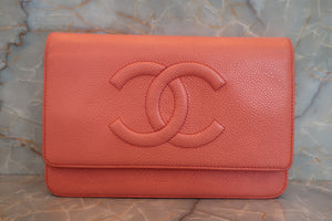 CHANEL/シャネル ココマークチェーンウォレット キャビアスキン ピンク/ゴールド金具 ショルダーバッグ 700060239
