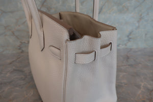 HERMES BIRKIN 30 Clemence leather Craie D刻印 Hand bag 700070286