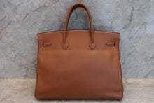 将图片加载到图库查看器，HERMES BIRKIN 40 Graine Couchevel leather Gold □A刻印 Hand bag 600100043
