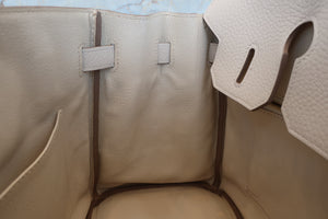 HERMES BIRKIN 30 Clemence leather Craie D刻印 Hand bag 700070286