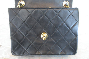 CHANEL/シャネル ミニマトラッセシングルフラップチェーンショルダーバッグ ラムスキン ブラック/ゴールド金具 ショルダーバッグ 700070072