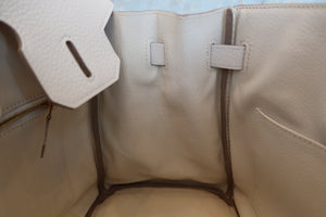HERMES BIRKIN 30 Clemence leather Craie D刻印 Hand bag 700070286