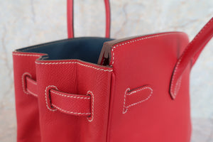 HERMES／エルメス キャンディバーキン35 ヴォーエプソン ルージュカザック/ブルータラサ ハンドバッグ 700090019