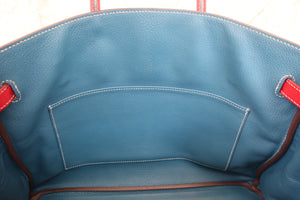 HERMES／エルメス キャンディバーキン35 ヴォーエプソン ルージュカザック/ブルータラサ ハンドバッグ 700090019