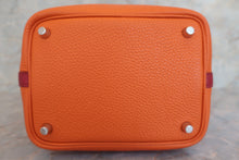 将图片加载到图库查看器，HERMES PICOTIN LOCK TOUCH PM Clemence leather/Swift leather Orange/Rouge Grenet X刻印 Hand bag 600090108
