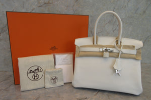 HERMES BIRKIN 30 Epsom leather White □K Engraving Hand bag 600120020