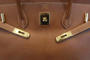 HERMES BIRKIN 40 Graine Couchevel leather Gold □A刻印 Hand bag 600100043